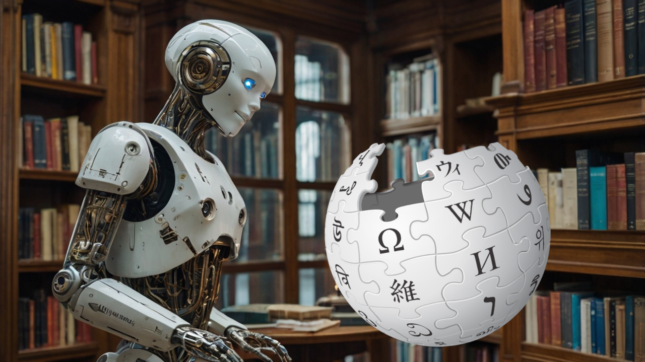 Ilustração de inteligência artificial lendo conteúdo da internet