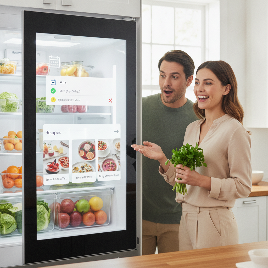 Geladeira inteligente: avisa o vencimento e sugere receitas